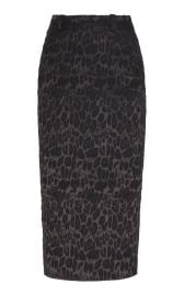 UNTTLD Leopard Jacquard Pencil Skirt in Black at THE YES