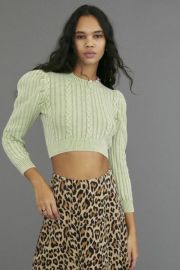 UO Cropped Cable Knit Sweater at Urban Outfitters