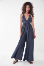 UO Gia Plunging Shimmer Jumpsuit at Urban Outfitters