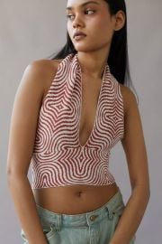 UO Isla Printed Convertible Halter Sweater at Urban Outfitters