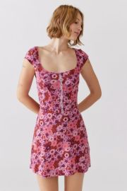 UO Juliette Seamed Floral Mini Dress at Urban Outfitters