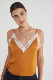 UO Lace Trim Satin Cami at Urban Outfitters