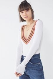 UO Lara Ribbed Knit V-Neck Sweater at Urban Outfitters