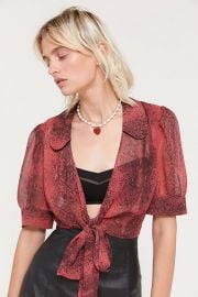 UO Lilah Snake Print Wrap Top at Urban Outfitters