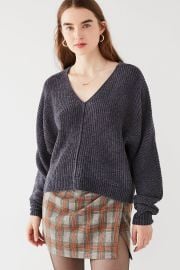 UO Oversized Chenille V-Neck Sweater at Urban Outfitters