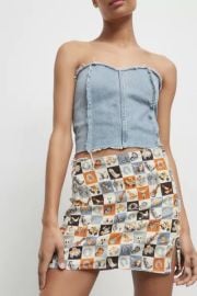 UO Paradise Printed Notched Mini Skirt at Urban Outfitters