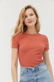 UO Perfect Ribbed Baby Tee at Urban Outfitters