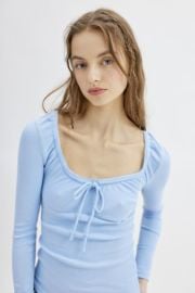 UO Pretty As A Portrait Long Sleeve Top at Urban Outfitters