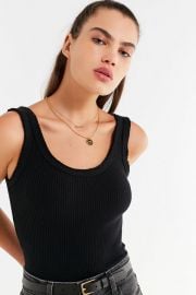 UO RIBBED KNIT CROPPED TANK  at Urban Outfitters