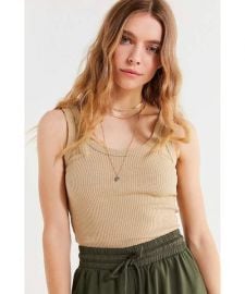 UO Ribbed Knit Cropped Tank Top at Urban Outfitters