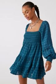 UO River Smock Long Sleeve Mini Dress at Urban Outfitters