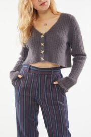 UO Rochelle Fuzzy Cropped Cardigan at Urban Outfitters