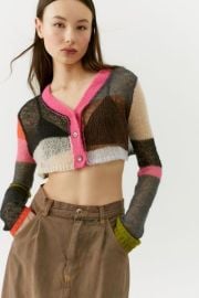 UO Sadie Sheer Cropped Cardigan at Urban Outfitters