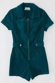 UO Tyson Zip-Front Short Sleeve Romper at Urban Outfitters