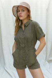 UO Valerie Surplus Romper at Urban Outfitters