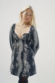 UO Vivienne Printed Long Sleeve Mini Dress at Urban Outfitters