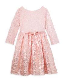 US Angels Girls Lace Dress With Foil Border - Little Kid Bloomingdales at Bloomingdales