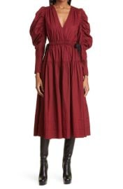 Ulla Johnson Althea Long Sleeve Tiered Ruffle Cotton Dress at Nordstrom