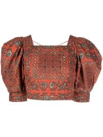 Ulla Johnson Anie floral-print Cropped Blouse - at Farfetch