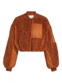 Ulla Johnson Arlyn Teddy Fleece Quilted Satin Cropped Jacket at Saks Fifth Avenue