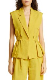 Ulla Johnson Beatriz Sleeveless Cotton Linen Blend Blazer at Nordstrom