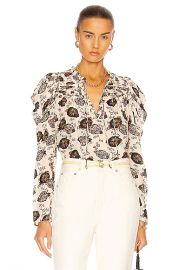 Ulla Johnson Bevin Blouse in Gardenia Floral   FWRD at Forward