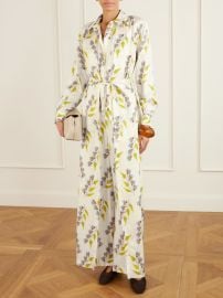 Ulla Johnson Bricolage belted floral print silk twill jumpsuit at Net a Porter