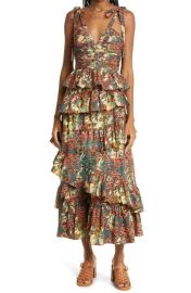 Ulla Johnson Candace Abstract Floral Midi Dress at Nordstrom