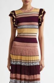 Ulla Johnson Cecile Metallic Stripe Knit Top at Nordstrom