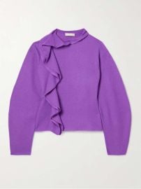 Ulla Johnson Corinna ruffled brushed wool turtleneck sweater at Net a Porter