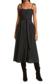 Ulla Johnson Cosette Belted Midi Dress in Noir Size 6 at Nordstrom