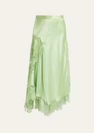 Ulla Johnson Cressida Sheer Floral Silk Scalloped Midi Skirt - at Bergdorf Goodman