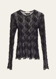 Ulla Johnson Cyrus Long-Sleeve Open Knit Top - at Bergdorf Goodman