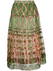 Ulla Johnson Dimitria Tiered Midi Skirt - at Farfetch