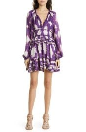 Ulla Johnson Emery Tie Dye Long Sleeve Silk Dress at Nordstrom