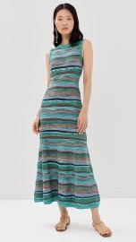 Ulla Johnson Fauna striped cotton blend jacquard midi dress at Shopbop