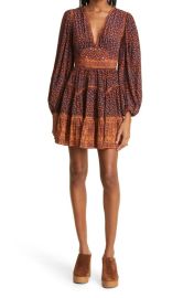 Ulla Johnson Hayana Floral Mix Print Long Sleeve Silk Dress at Nordstrom