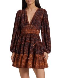 Ulla Johnson Hayana Floral Mix Print Long Sleeve Silk Dress at Saks Fifth Avenue