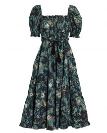 Ulla Johnson Iliana Puff Sleeve Batik Poplin Dress at Intermix