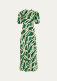 Ulla Johnson Ines Puff-Sleeve Midi Dress - at Bergdorf Goodman