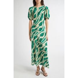 Ulla Johnson Ines Puff Sleeve Silk Maxi Dress at Nordstrom