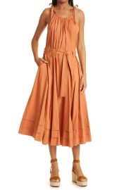 Ulla Johnson Joni Halter Neck Cotton Dress in Clay  at Nordstrom