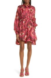 Ulla Johnson Jude Abstract Print Long Sleeve Silk Shirtdress at Nordstrom