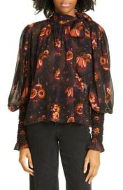 Ulla Johnson Lesli Floral Print Silk Blouse at Nordstrom