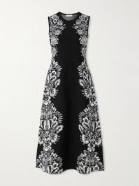 Ulla Johnson Liana Jacquard Long Dress in Noir at Net a Porter