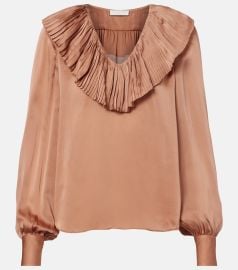 Ulla Johnson Liese pleated silk satin blouse at Mytheresa