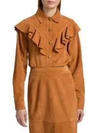 Ulla Johnson Matilde Ruffle Suede Jacket | Saks Fifth Avenue at Saks Fifth Avenue