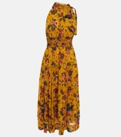 Ulla Johnson Maya Floral Halter Neck Silk Midi Dress at Mytheresa