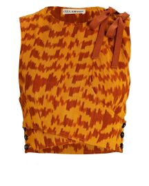 Ulla Johnson Nisha Printed Asymmetric Silk Top reg at Intermix