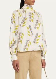 Ulla Johnson Ornament Silk Tie Neck Blouse at Bergdorf Goodman